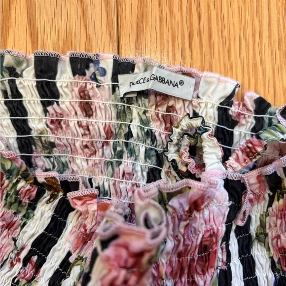 Dolce & Gabbana Black and Pink Floral Kids Dress - Picture 4 of 6